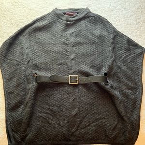Poncho Sweater Top w/belt